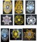 1.5" K9 Collar, Stripe & Embroidery on Stripe, & Badge