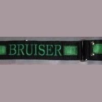 2 inch Dual Grip Collar with 1 inch stripe and embroidery (Break in stripe)